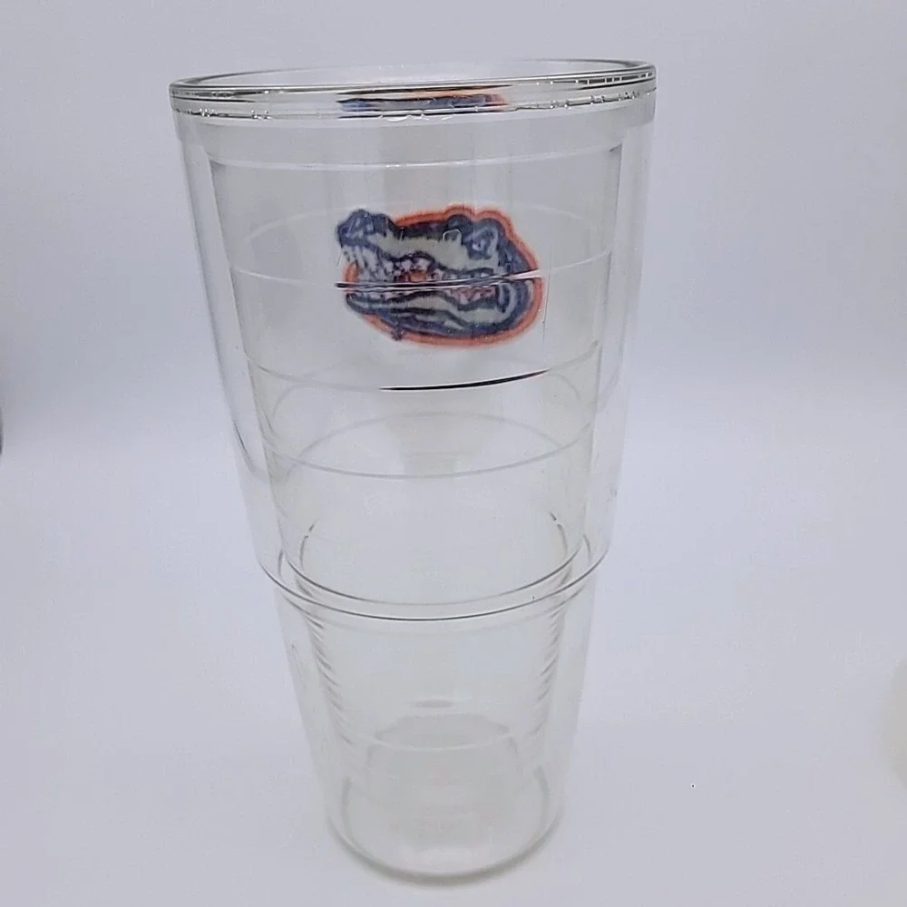 Florida Gators 24oz Tervis Tumbler‎ Clear + 2 Lids BPA Free